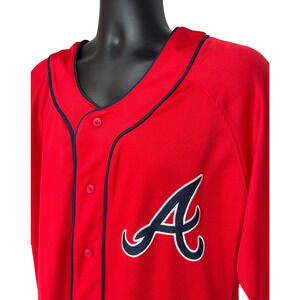 Atlanta Braves Jersey MLB Dynasty Series Red Button Up Jersey Mens 2XL